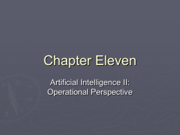Chap 11: Artificial Intelligence II: Operational Perspective