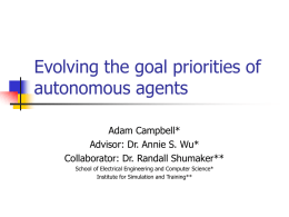 Evolving the goal priorities of autonomous agents