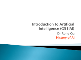 History of AI - School of Computer Science