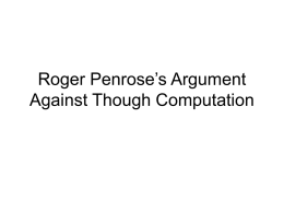 Roger Penrose`s Argument Against Though Compuation