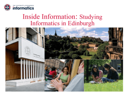 Joint degrees with - School of Informatics