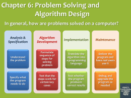Problem Solving and Algorithm Design
