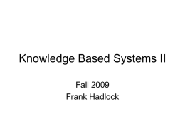 Knowledge Based Systems II