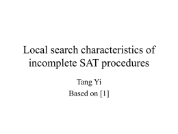 Local search characteristics of incomplete SAT procedures