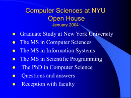 Agenda - NYU Computer Science Department
