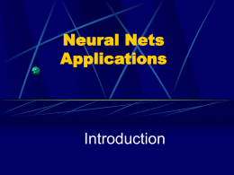 Neural Nets Applications -