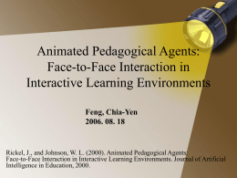 Animated Pedagogical Agents: Face-to
