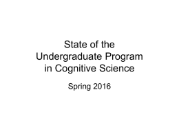 State of the Program - Cognitive Science Department