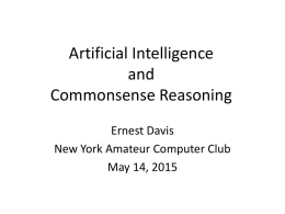 Artificial Intelligence and Commonsense Reasoning