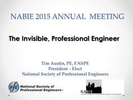 Presentation - National Society of Professional Engineers