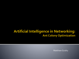 Artificial Intelligence in Networking: Ant Colony Optimization (pptx)