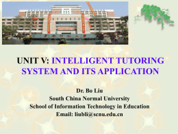 unit v: intelligent tutoring system and its application