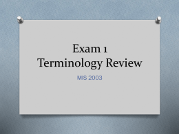 Exam 1 Terminology Review
