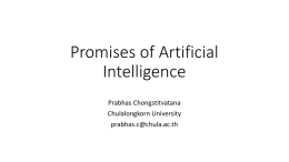 Promises of Artificial Intelligence