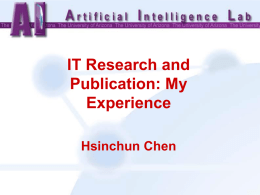 IT Research and Publication: My Experience