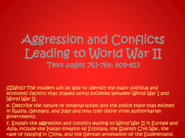 Aggression and Conflicts Leading to World War II