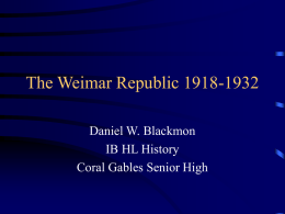 18 The Weimar Republic 1918