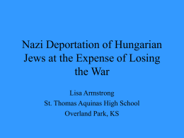 Nazi Deportation of Hungarian Jews at the Expense of