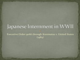 Japanese Internment in WWII