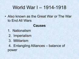 World War I – 1914-1918