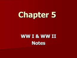 WW I and WWII PowerPoint Presentation