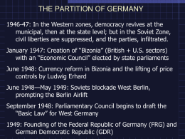 The Partition of Germany in the Cold War