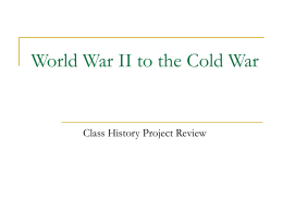 World War II to the Cold War