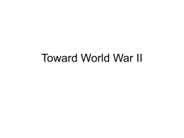 Toward World War II