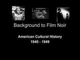 Background to Film Noir