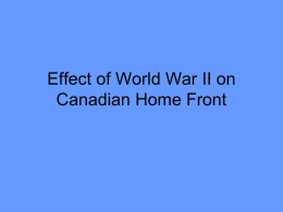 Effect of World War II on Canadian Home Front