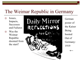 The Weimar Republic in Germany File