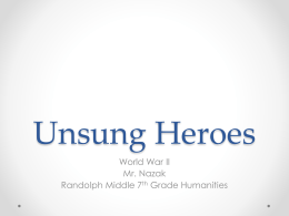 Unsung Heroes - rmsibsarahhunt