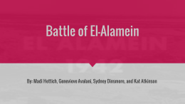 Battle of El-Alamein - Mrs. Parsons website
