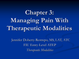 Managing Pain With Therapeutic Modalities