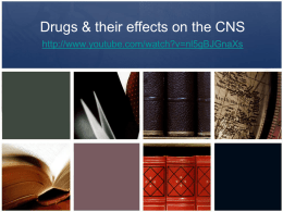 Drugs & their effects on the CNS