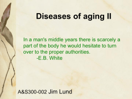 Diseases of aging II - Nematode bioinformatics. Analysis