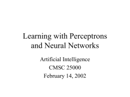 Learning with Perceptrons and Neural Networks