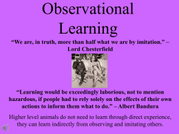 Module 30: Observational Learning