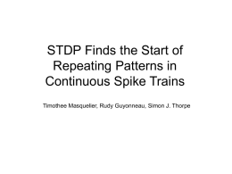 STDP Finds the Start of Repeating Patterns in Continuous Spike