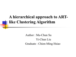The proposed ART-like clustering algorithm