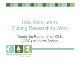 Center for Research on Girls (CRG) at Laurel School