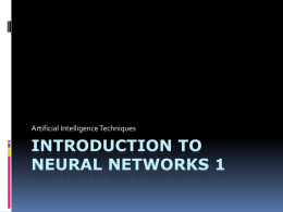 Introduction to the Neural Networks 1