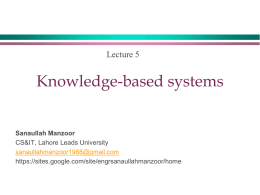 Introduction to knowledge-based systems