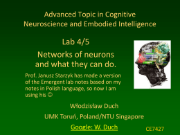 CE7427: Cognitive Neuroscience and Embedded