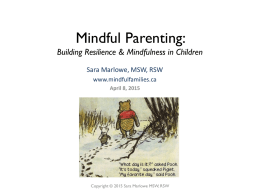 Mindful Parenting Our Lady of Wisdom School April 8, 2015