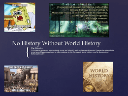 No History Without World History