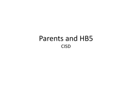 Parents and HB5 - Covington Independent School District