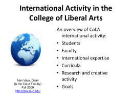 International Activity in the College of Liberal Arts