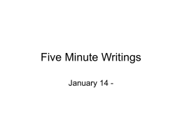Five Minute Writings - Marion City School District