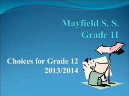 Key Messages for Grade 8 students and their parents